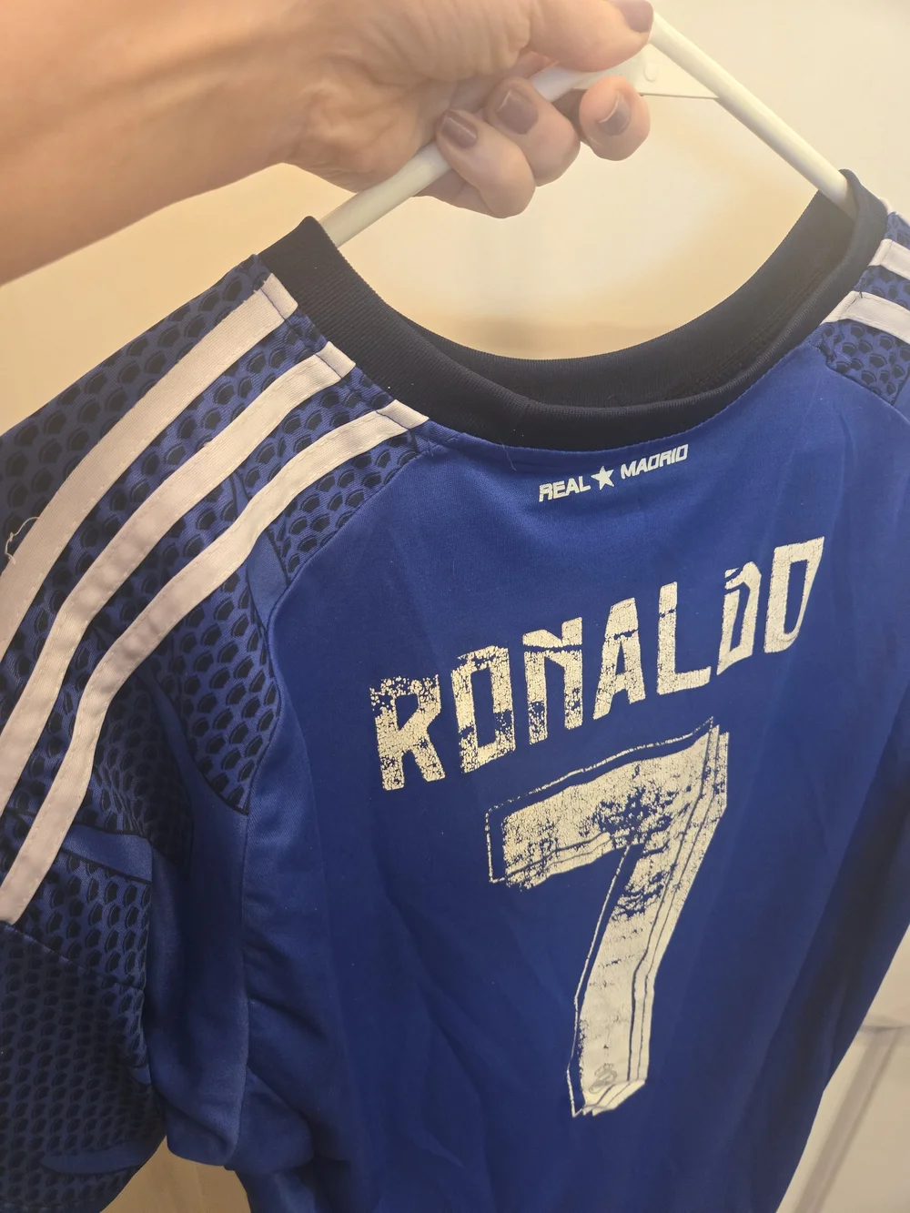 Real Madrid Ronaldo #7 Blue adidas Fly Emirates Soccer Jersey